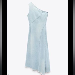 ZARA ASYMMETRIC DENIM DRESS